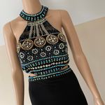 Crystal Doll Juniors' Embellished Halter Dress Photo 5
