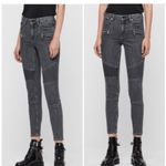 ALLSAINTS NEW All Saints Grace Biker Cropped Mid-Rise Washed Grey Skinny Jeans, 29 Photo 1