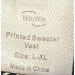 Win‎ Win Women's Printed Long Sweater Vest Black Cream Size L/XL Size L Photo 2