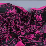 Black and Pink Scarf with Elephants Photo 4