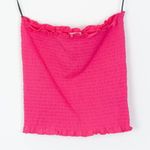 H&M  Womens Smocked Stretch Ruffle Hem Sleeveless Tube Top Size S Pink Summer NWT Photo 2