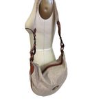 Vintage Redwall Linen Shoulder Bag Leather TRIM NWOT Brown Photo 3