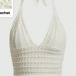 Romwe NWT  Junior’s Crochet Halter Crop Top Size US 12 XL Festival Sexy Boho Photo 0