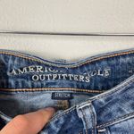 American Eagle  Woman's Sz 4 Hi-Rise Shortie Distressed Denim‎ Cut Off Shorts Photo 2