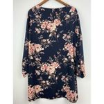 Vanilla Bay ✨ Floral Dress Large Long Sleeve Dark Pink Cream Shift✨ Photo 4