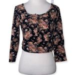 Pins‎ and needles medium button up floral crop top Black Photo 0