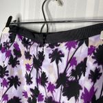 Apostrophe Tropical Floral Palm Tree Mini Skirt Size Medium Purple Black Office Photo 9