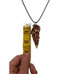 Seashell and cocoon style leather necklace White Photo 5