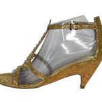 Carlos Santana Starlet Gladiator Gold Glitter Crystal Sandals Shoes Size 8 Photo 1