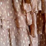 Rococo Sand Aine One Shoulder Mini Chiffon Ruffle Dress Tan Gold Small Photo 8