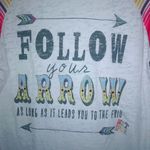 L&B Life Lucky & Blessed L Serape Follow Arrow to Frio Get Loca Top Pink Size L Photo 1