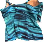 Lands' End Teal and Beige Adjustable Strap Top Photo 4