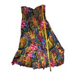 Aerie  Smocked Tropical Floral Maxi Dress Size XL Strapless Boho Vacation Resort Photo 7