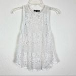 David Lerner  White Floral Lace Sheer Tank Blouse Photo 1
