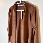 Soft Surroundings NWT Shape Drape Faux Suede Jacket in Saddle Brown Size Large Photo 1