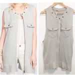 Free People Highway Zip Light Gray Vest Size Large Photo 1