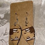 Handmade NWT  ATV Riding American Flag Wooden Engraved Earrings Photo 3