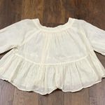 Free People  Sea to Shore Ivory Cropped Blouse Photo 6
