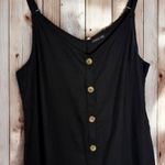 Cotton On NWOT XL Linen Slip Dress Black Button Front Minimalist Lagenlook Beach Photo 1