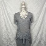 Rebecca Taylor  Grey‎ Heathered Knit Tie Front T Shirt Dress Size Small Photo 2