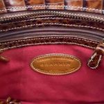 Brahmin Vintage  Elegant Brown and Tan Woven - Croc Trim Women's Bag Photo 3