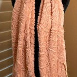 Chenille Style Faux Fur Scarf With Lace Pearl Detail Romance‎ NEW Dusty Rose #2 Pink Photo 0