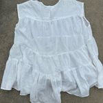 Mustard Seed  White Sleeveless Ruffled Blouse Photo 1