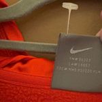 Nike vintage zip up fleece hoodie jacket orange red size large Photo 3