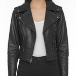 Highway One Vintage genuine leather cropped motorcycle jacket Y2K Black Size XS Photo 0