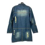 Long distressed denim woman’s lightweight jacket or Dress size M Blue Size M Photo 1