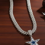 NFL Dallas Cowboys 20 Inch Necklace Pendant Cuban Chain Link Football Jewelry Photo 0