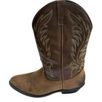 Laredo Brown Leather Pull On Western Boots Women's Size 10 Lea Vamp Fox Photo 0