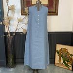 NWT Lintico 100% Linen Taylor Sleeveless
Straight High Slit Maxi Dress Sz S 🧡🎀 Blue Photo 3