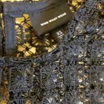 Who What Wear  Crochet Lace Blouse with Bell Sleeves Black XS Photo 7