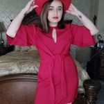 Missguided red mini dress bell sleeves cutout 6 Photo 0