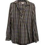 a glow  | Maternity Grey or Green Plaid Flannel Top Medium Photo 0