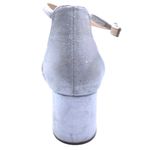 Nina  Ankle Strap Strappy Heels Dressy Shoes Size US 8 Rhinestone Silver Sparkly Photo 6