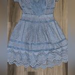 Bebe Light Blue Crochet Lace Cap Sleeve Cotton Coquette Women’s Dress Photo 9