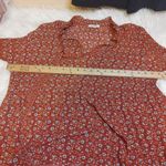 Max Studio  Size Medium M Red Floral Flower Flowy Boho Top Blouse Frilly Chic Photo 3