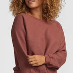 Parachute Waffle Lounge Crewneck Top Women's Blouse Top Shirt Clay Red Brown Size L Photo 0