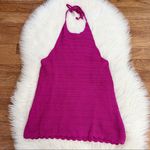 1. State  Halter Crochet Knit Top Tropic Berry Photo 1