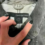 Calvin Klein Vintage  Black Wash Denim Biker Style Jacket Women’s Size Small Photo 4