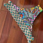 Trina Turk Bikini Brazilian Hipster Bottom Paisley Size 6 Sexy Aztec Colorful Photo 0