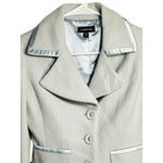 Bebe Womens Blazer Size XS Light Blue Wool Angora Pockets Satin Trim Retro Y2K Photo 2