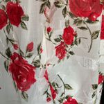 Francesca’s Blue Rain White Red Rose Floral Dress Puff Sleeve Size S NWT Photo 5