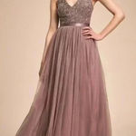 BHLDN BHDLN FOR ANTHRO AVERY PURPLE MIST SHIMMER TULLE SEQUIN BODICE BRIDESMAID DRESS Photo 0