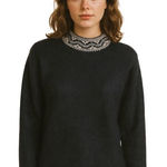 Vtg Peruvian Alpaca Aztec Soft Fuzzy Sweater Blue Size M Photo 0