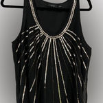Apt. 9  Black and Silver Gold Sequin Sleeveless Tank Top Sz L Photo 0