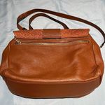 Valentina Fiore Italian Leather Cognac Messenger Slouch Bag Tan Photo 3