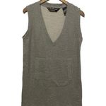 Norma Kamali  Women’s Medium Gray Sleeveless Cotton V-neck Sweatshirt Dress Photo 0